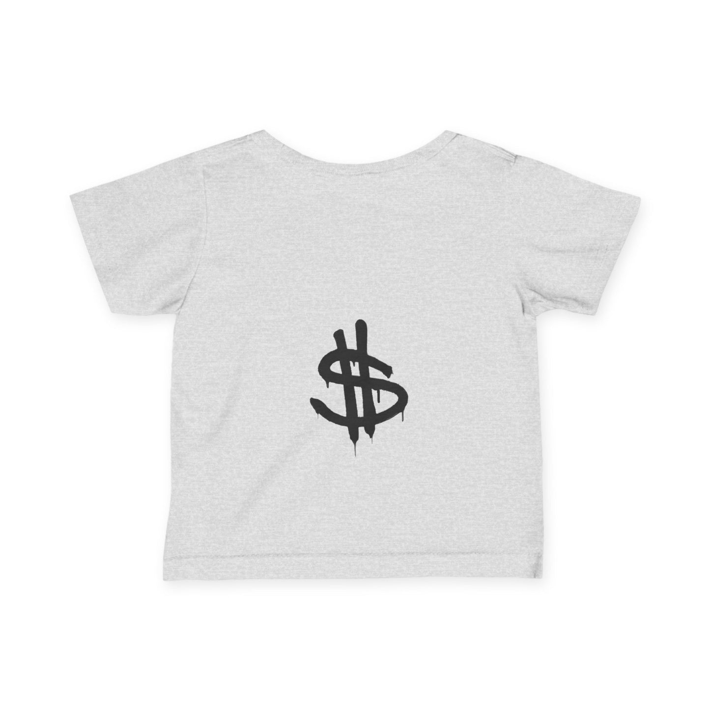 Cute Infant Fine Jersey Tee - The Rich Kid Academy with Bear Design and Dollar Sign