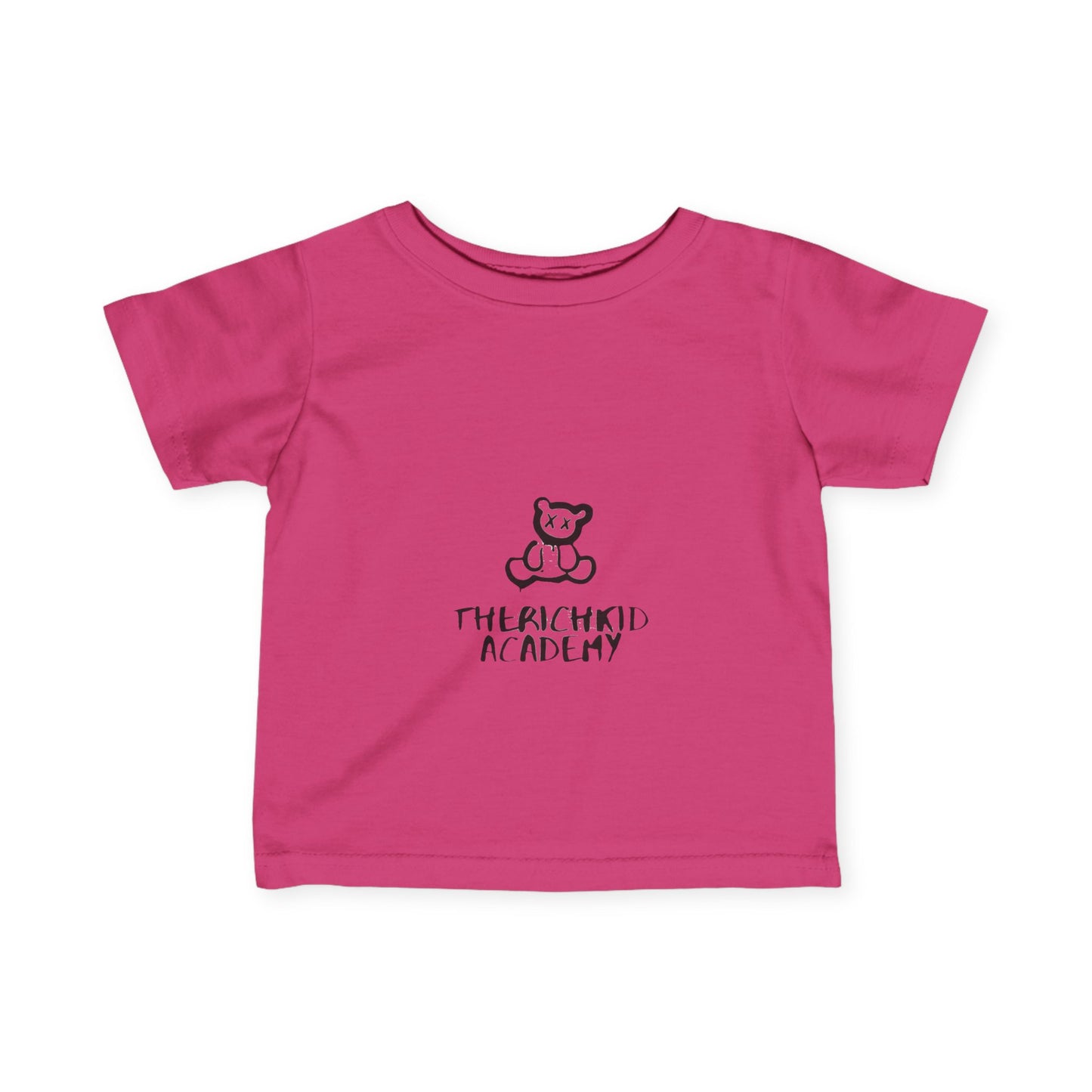 Cute Infant Fine Jersey Tee - The Rich Kid Academy with Bear Design and Dollar Sign