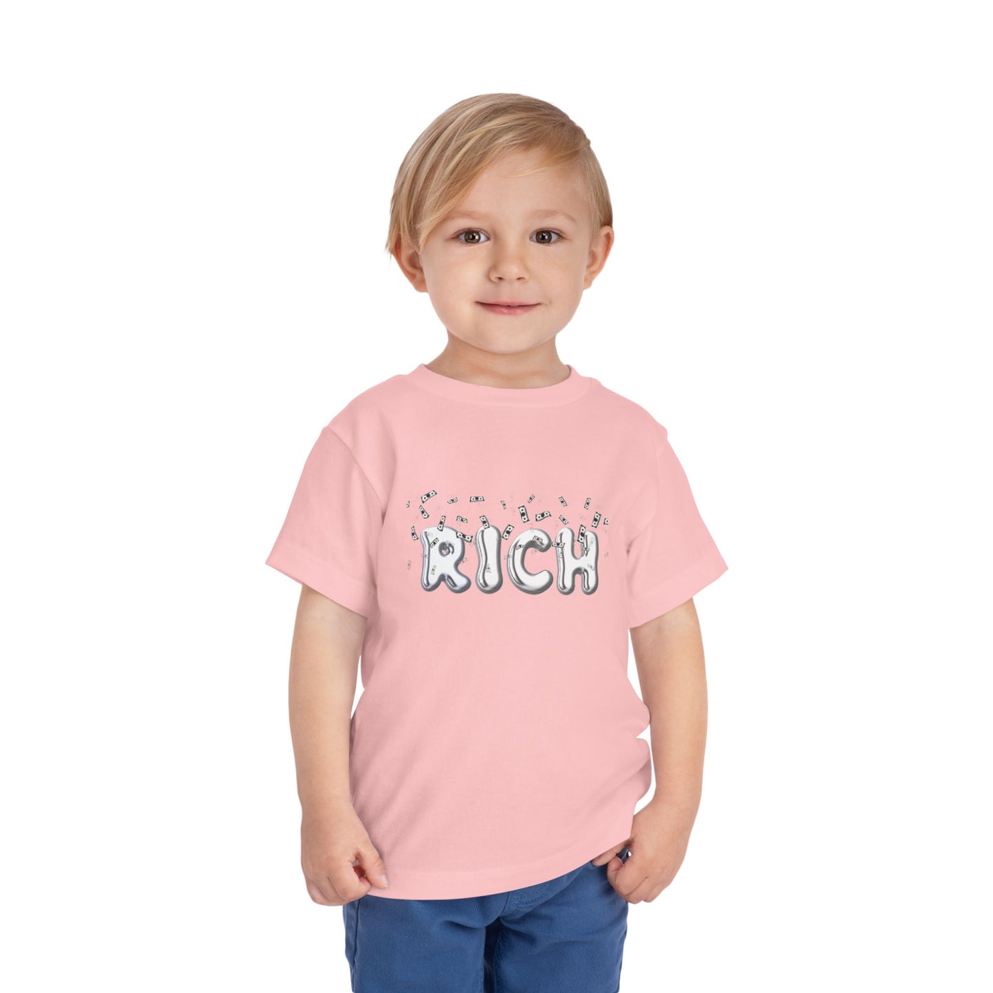 Kids' "Rich" Money-Themed Short Sleeve Tee - Fun & Playful Toddler Shirt