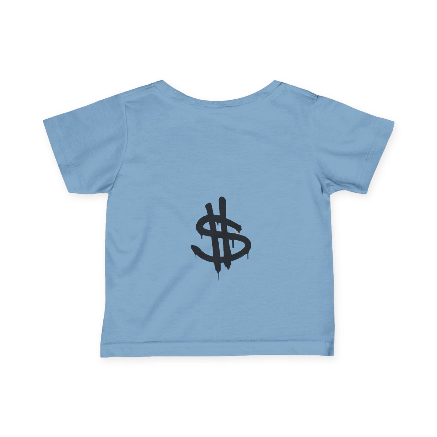 Cute Infant Fine Jersey Tee - The Rich Kid Academy with Bear Design and Dollar Sign