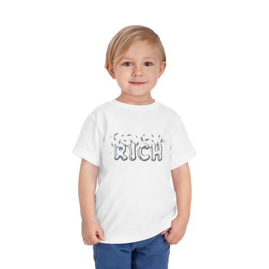 Kids' "Rich" Money-Themed Short Sleeve Tee - Fun & Playful Toddler Shirt