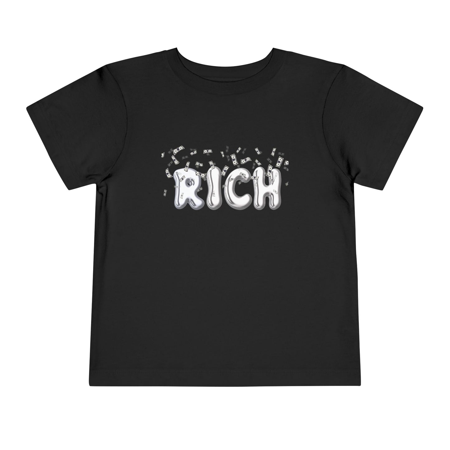 Kids' "Rich" Money-Themed Short Sleeve Tee - Fun & Playful Toddler Shirt